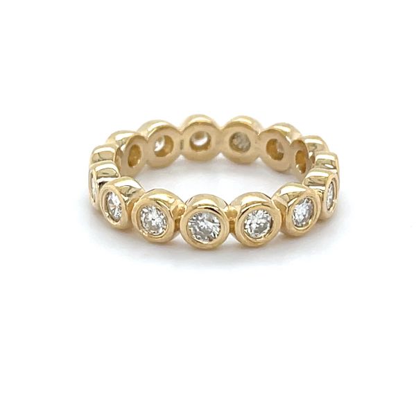 14K Yellow Gold Estate 4mm Mined Diamond Eternity Wedding Band Image 2 Minor Jewelry Inc. Nashville, TN