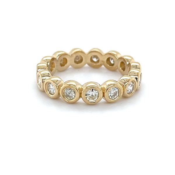 14K Yellow Gold Estate 4mm Mined Diamond Eternity Wedding Band Image 3 Minor Jewelry Inc. Nashville, TN