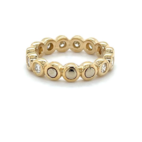 14K Yellow Gold Estate 4mm Mined Diamond Eternity Wedding Band Image 5 Minor Jewelry Inc. Nashville, TN