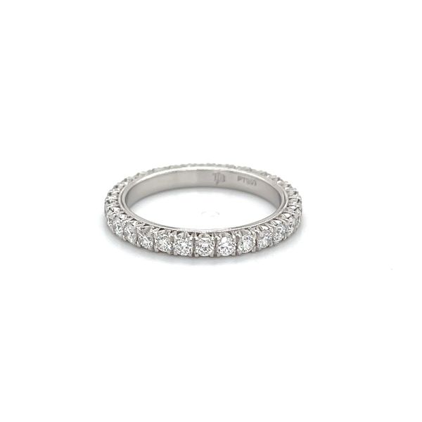 Platinum Estate Mined Diamond Eternity Wedding Band Image 3 Minor Jewelry Inc. Nashville, TN