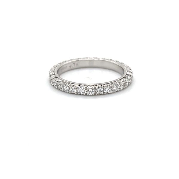 Platinum Estate Mined Diamond Eternity Wedding Band Image 2 Minor Jewelry Inc. Nashville, TN