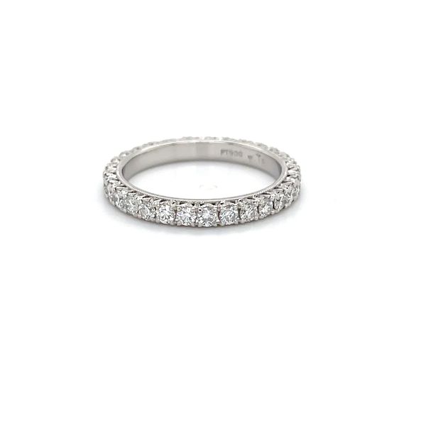 Platinum Estate Mined Diamond Eternity Wedding Band Image 3 Minor Jewelry Inc. Nashville, TN
