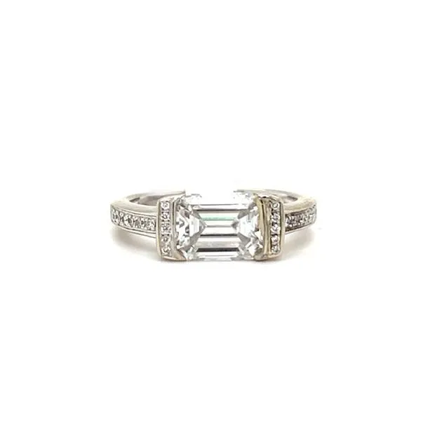 14K White Gold Estate Moissanite and Diamond Ring Minor Jewelry Inc. Nashville, TN