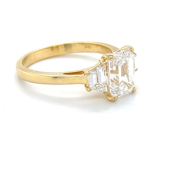 2.80cttw 14k Emerald and Trapezoid  Lab Diamonds Engagement Ring Image 2 Minor Jewelry Inc. Nashville, TN