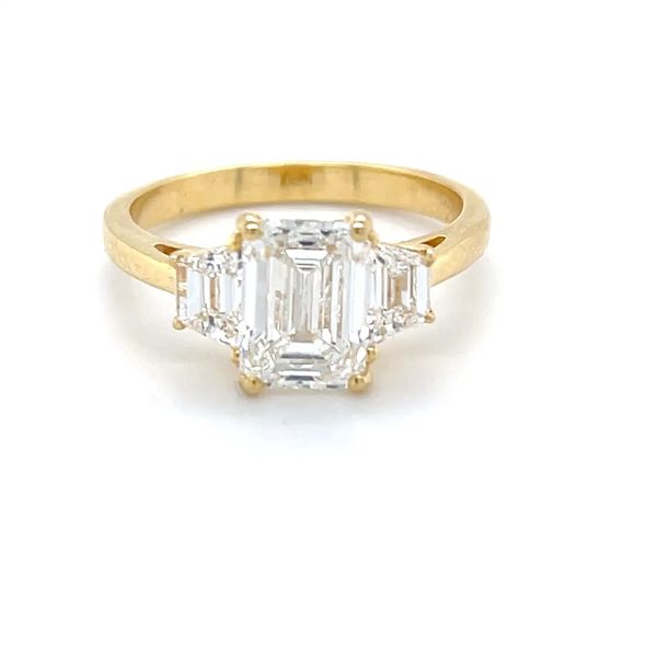 2.80cttw 14k Emerald and Trapezoid  Lab Diamonds Engagement Ring Image 3 Minor Jewelry Inc. Nashville, TN