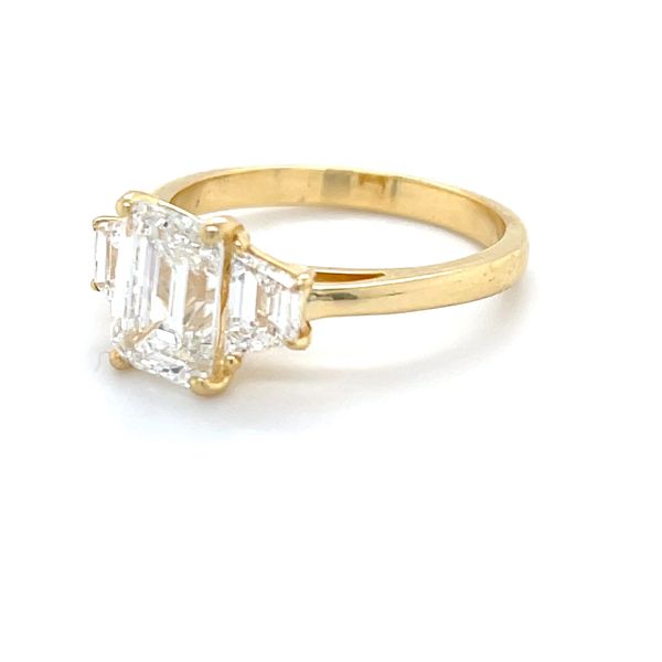 2.80cttw 14k Emerald and Trapezoid  Lab Diamonds Engagement Ring Minor Jewelry Inc. Nashville, TN