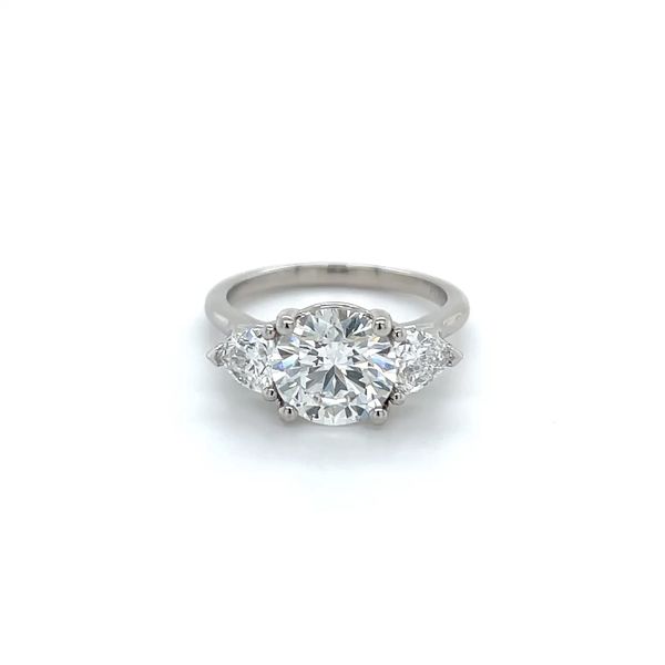 Platinum Custom Lab Diamond 3-Stone Engagement Ring Minor Jewelry Inc. Nashville, TN