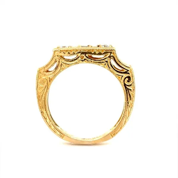 14K Yellow Gold Estate Diamond Engraved Milgrain Wedding Band Image 2 Minor Jewelry Inc. Nashville, TN