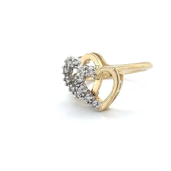 14K Yellow and White Gold Estate Mined Diamond Overlappin...