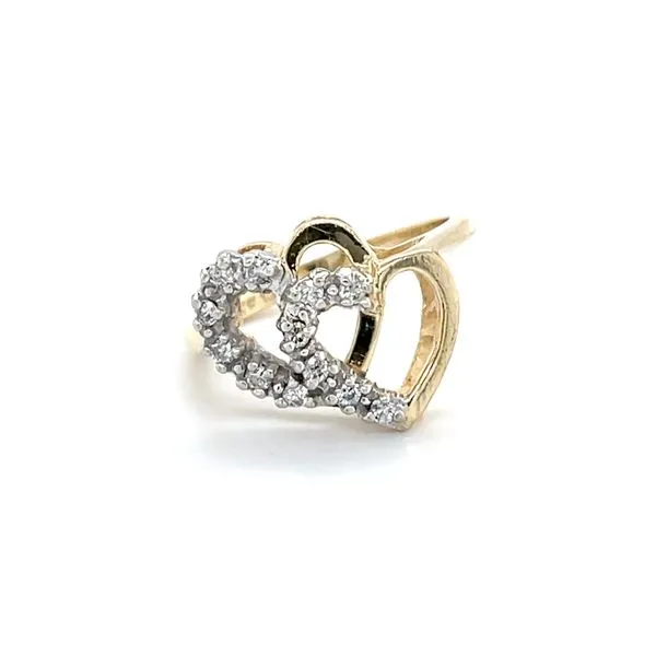 14K Yellow and White Gold Estate Mined Diamond Overlappin...