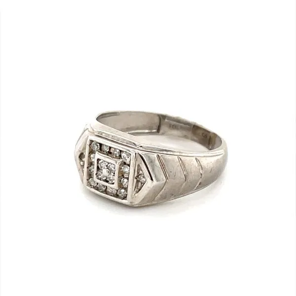 10K White Gold Estate Diamond Fashion Ring
