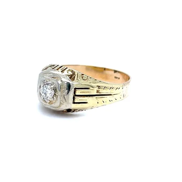 14K Yellow Gold Mined Diamond Ring