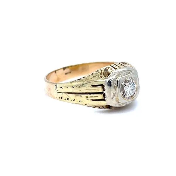 14K Yellow Gold Mined Diamond Ring