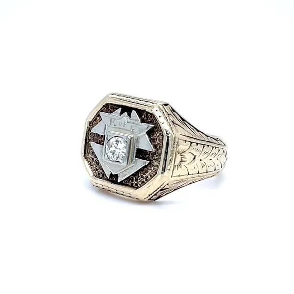 10K Yellow Gold Estate Diamond \Knights of Columbus\ Ring