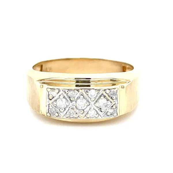 10K Yellow Gold Estate Mens Diamond Fashion Ring