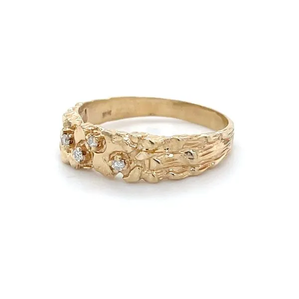 10K Yellow Gold Estate Mined Diamond Nugget Ring