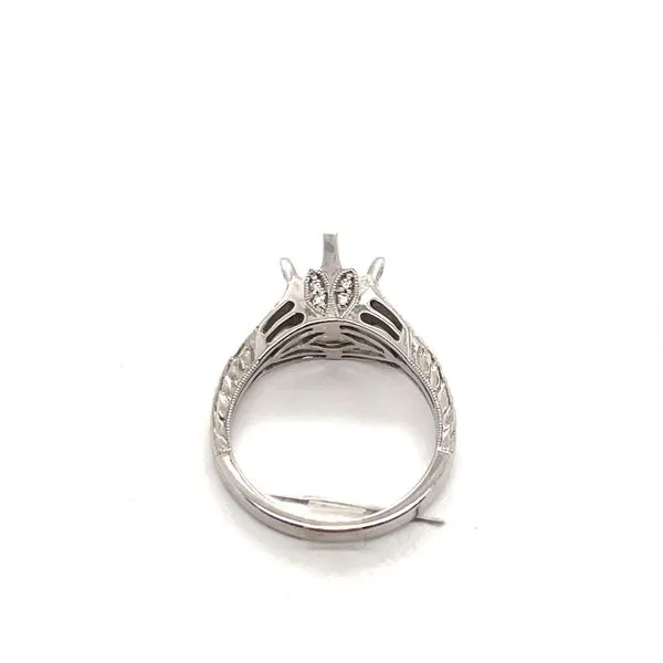 14K White Gold Filigree Diamond Semi Mount Engagement Ring Image 2 Minor Jewelry Inc. Nashville, TN