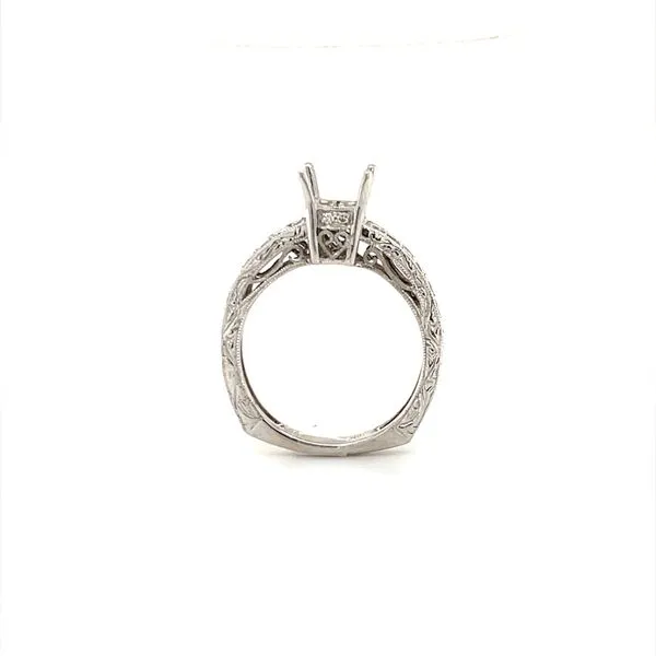 18K White Gold Diamond Filigree Semi Mount similar item image