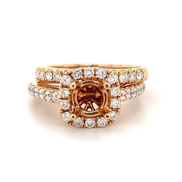 18K Rose Gold Diamond Semi Mount Wedding Set Image 2 Minor Jewelry Inc. Nashville, TN
