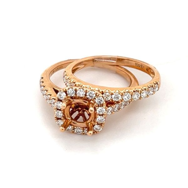 18K Rose Gold Diamond Semi Mount Wedding Set Minor Jewelry Inc. Nashville, TN