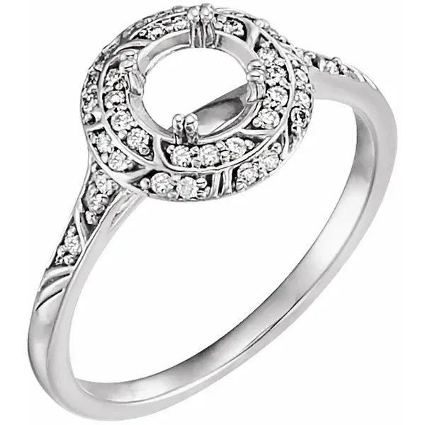 14K White Gold Filigree Semi-mount Fashion Ring Image 2 Minor Jewelry Inc. Nashville, TN
