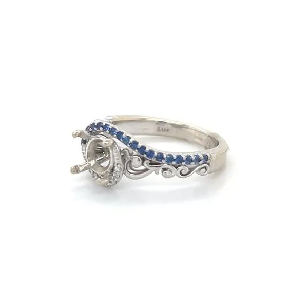 14K White Gold Engagement Ring Mounting