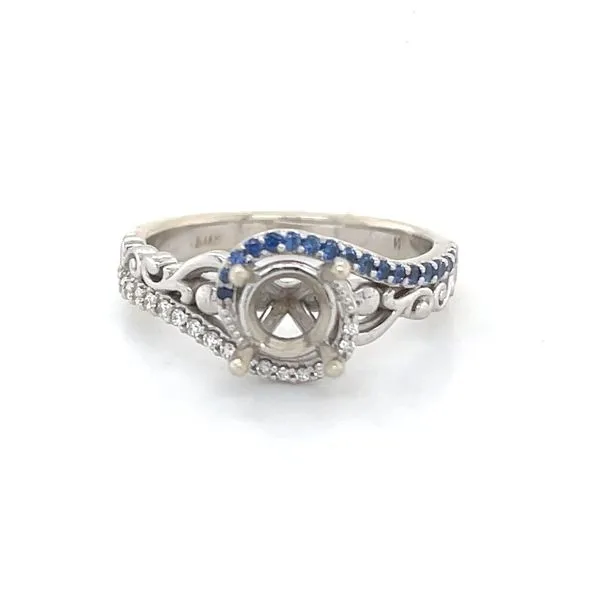 14K White Gold Engagement Ring Mounting