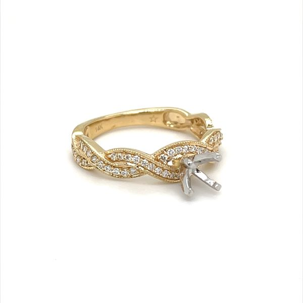 14K Yellow Gold Diamond Shank Engagement Ring Mounting Image 2 Minor Jewelry Inc. Nashville, TN