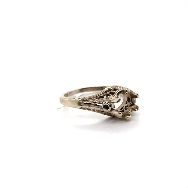 14K White Gold Vintage Style Remake Engagement Ring Mounting Image 2 Minor Jewelry Inc. Nashville, TN