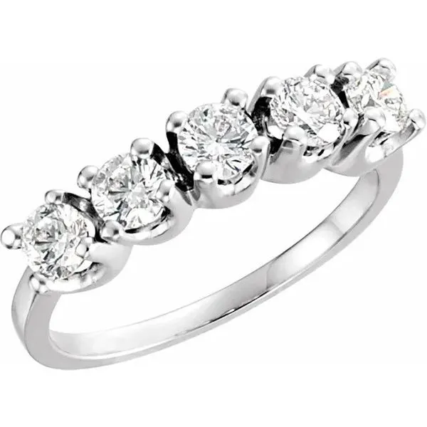 14K White Round 5-Stone Anniversary Band Mounting Image 2 Minor Jewelry Inc. Nashville, TN