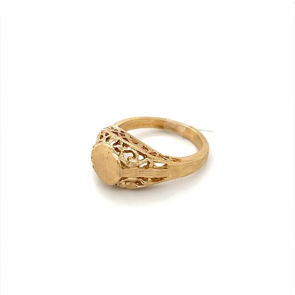 14K Yellow Gold Filigree Signet Ring Image 2 Minor Jewelry Inc. Nashville, TN