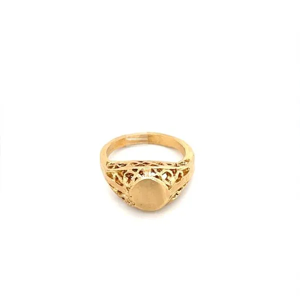 14K Yellow Gold Filigree Signet Ring similar item image