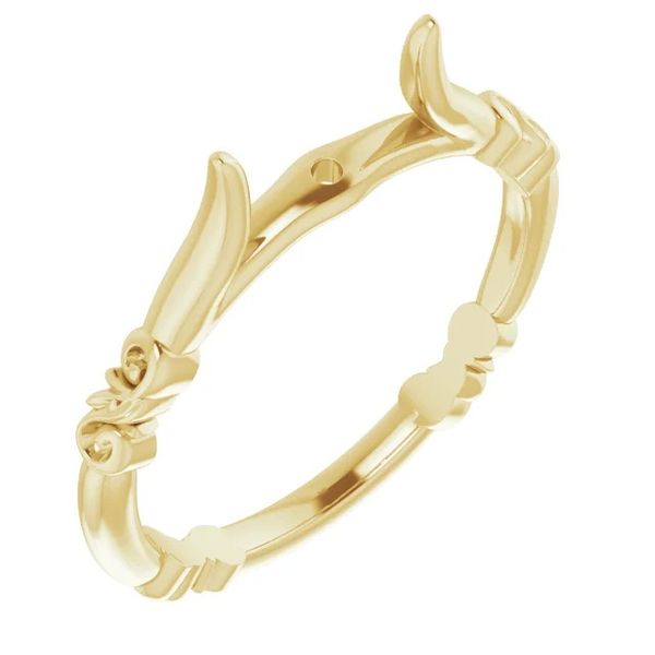 14K Yellow Gold 6.9mm Span Scroll Shank Ring For Peg Setting Image 3 Minor Jewelry Inc. Nashville, TN