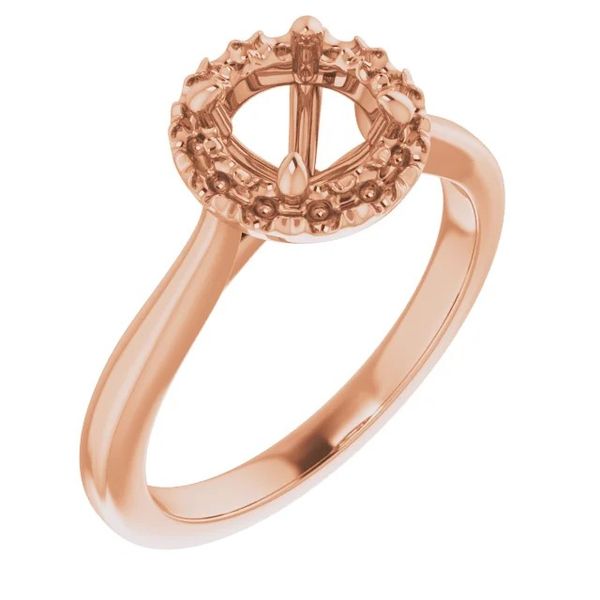 14K Rose Gold  Round French-Set Ring Mounting Image 2 Minor Jewelry Inc. Nashville, TN