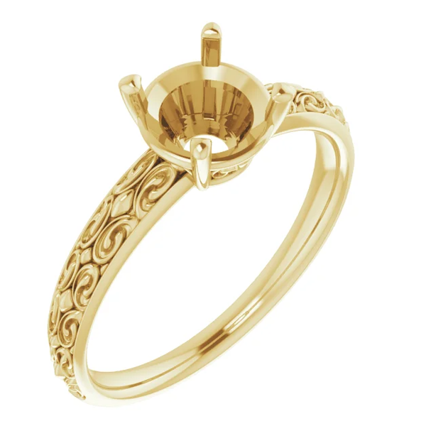 18K Yellow Filigree Ring Mounting Image 3 Minor Jewelry Inc. Nashville, TN