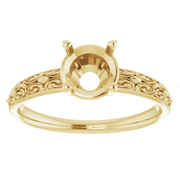 18K Yellow Filigree Ring Mounting Image 5 Minor Jewelry Inc. Nashville, TN