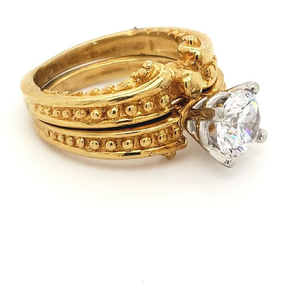 18K Yellow Gold Wedding Set Mounting with Platinum Head Image 2 Minor Jewelry Inc. Nashville, TN