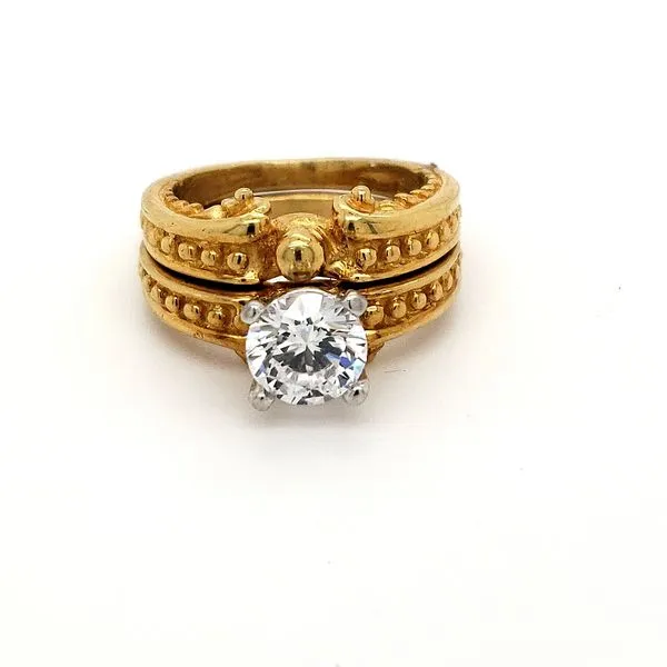 18K Yellow Gold Wedding Set Mounting with Platinum Head Minor Jewelry Inc. Nashville, TN