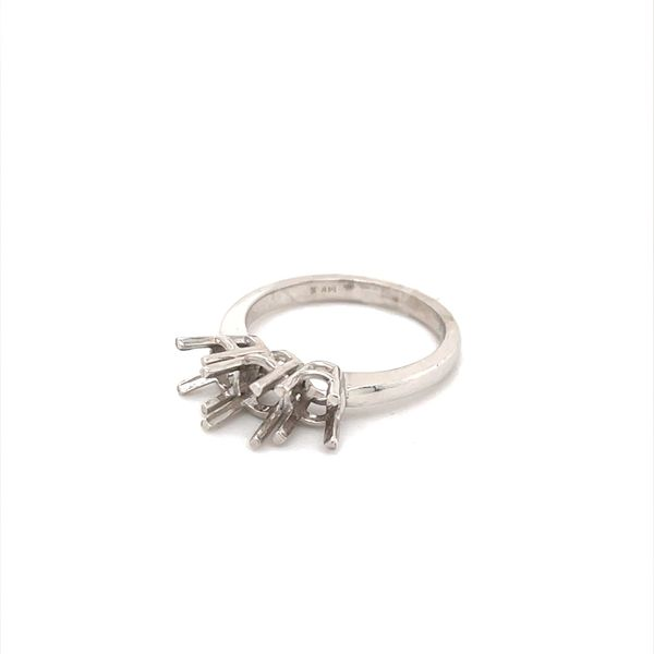 14K White Gold Three Stone Engagement Ring Mounting Image 2 Minor Jewelry Inc. Nashville, TN