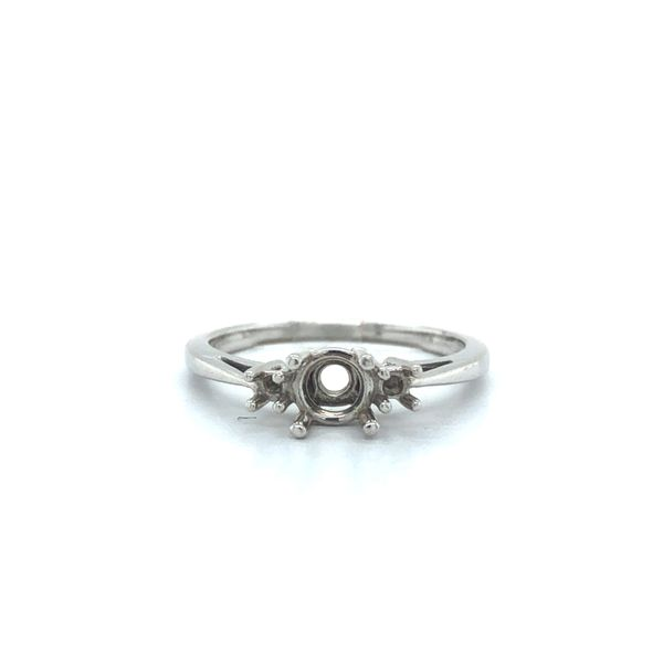 14K White Gold Three Stone Ring Mounting Image 2 Minor Jewelry Inc. Nashville, TN