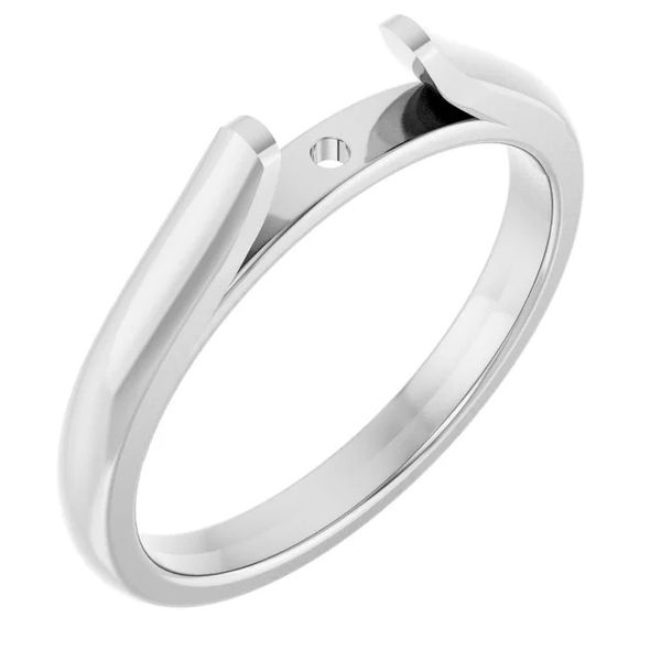 14K White Gold Cathedral Peg Shank Mounting For 5.3mm Center Image 3 Minor Jewelry Inc. Nashville, TN