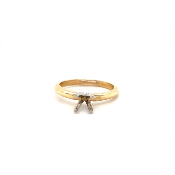 14K Yellow Gold and Platinum 4-Prong Solitaire Engagement Ring Mounting for 5mm Stone Image 4 Minor Jewelry Inc. Nashville, TN