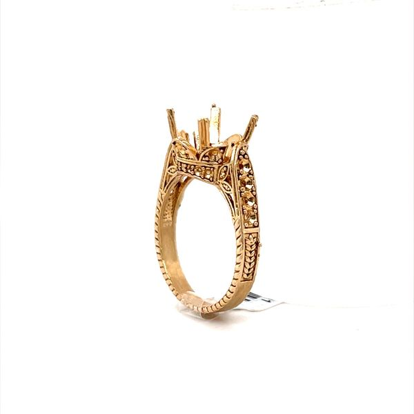 14K Yellow Gold Filigree Ring Mounting Image 2 Minor Jewelry Inc. Nashville, TN