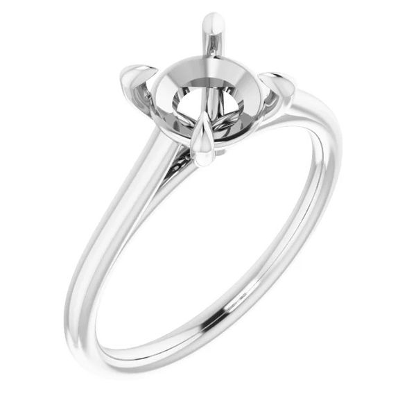 14K White Gold Solitaire Engagement Ring Mounting (Shown with CZ Stone) Minor Jewelry Inc. Nashville, TN