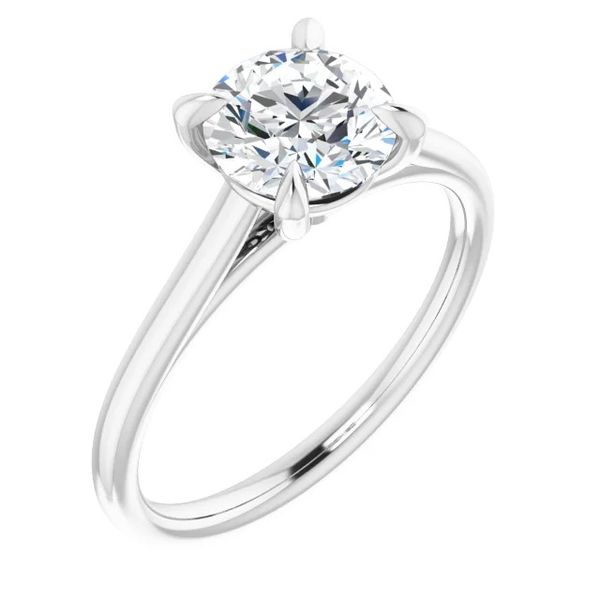 14K White Gold Solitaire CZ Engagement Ring Mounting Image 2 Minor Jewelry Inc. Nashville, TN