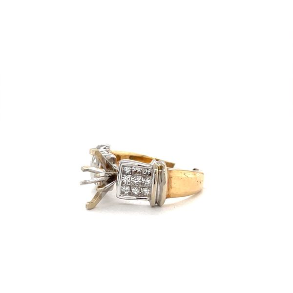 14K Yellow and White Gold Semi-mount Ring Image 2 Minor Jewelry Inc. Nashville, TN