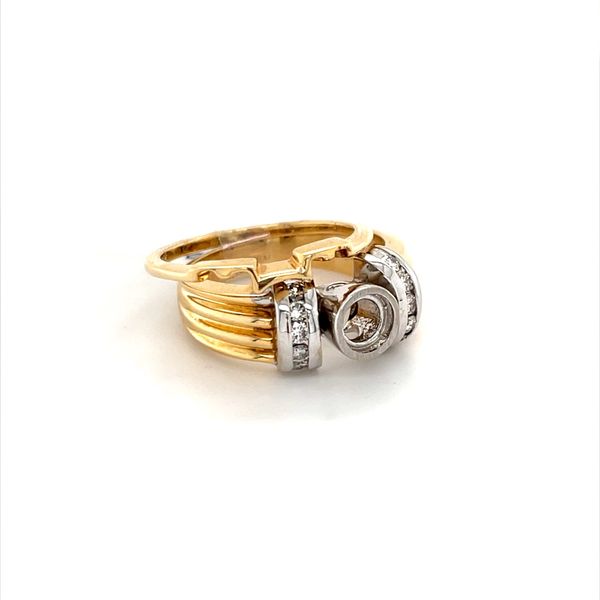 14K Yellow And White Gold Diamond Semi-Mount Wedding Set Image 2 Minor Jewelry Inc. Nashville, TN