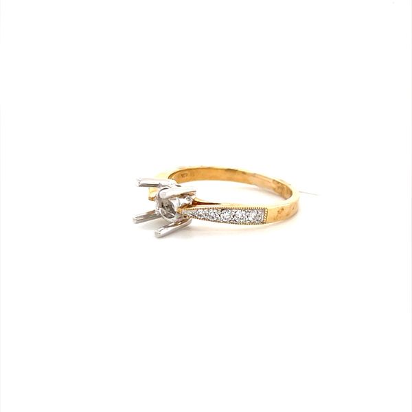14K Yellow Gold Diamond Shank Engagement Ring Mounting Image 3 Minor Jewelry Inc. Nashville, TN