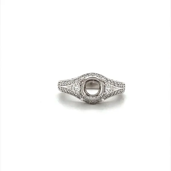 14K White Gold Diamond Filigree Semi Mount Engagement Ring Minor Jewelry Inc. Nashville, TN