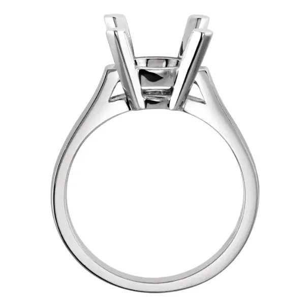 14K White 9 mm Round 4-Prong Solitaire Ring Mounting Image 2 Minor Jewelry Inc. Nashville, TN